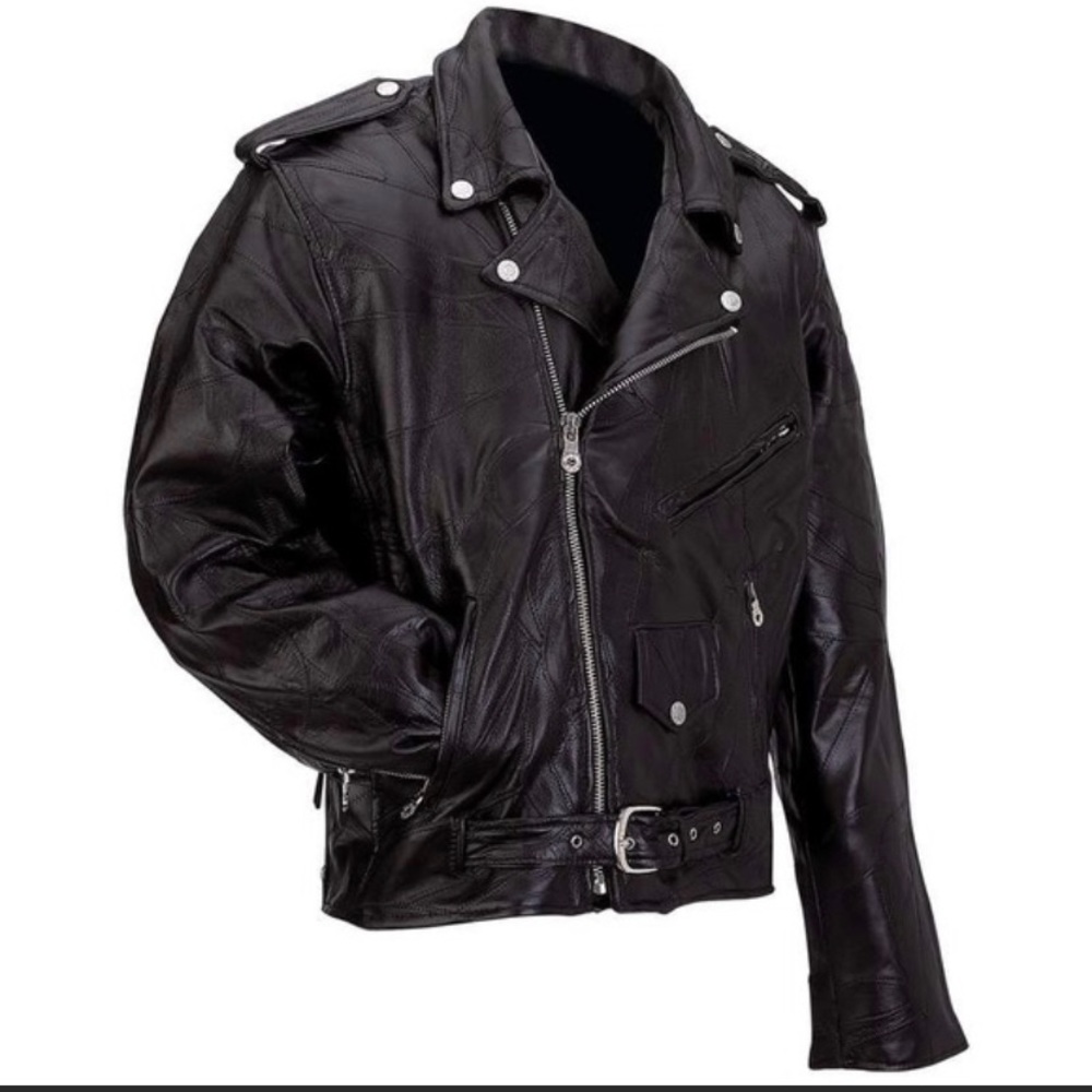 Plus Size Buffalo Leather Motorcycle Jacket
